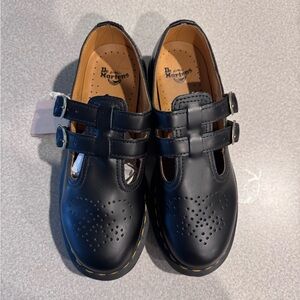 Dr. Martens Black Dress Shoes with Double Strap Design